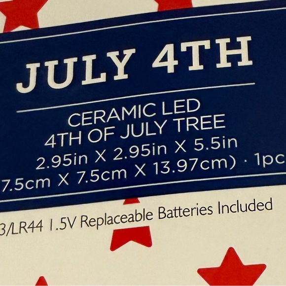 Patriotic Light-up Ceramic Tree- NWT - Picture 3 of 3